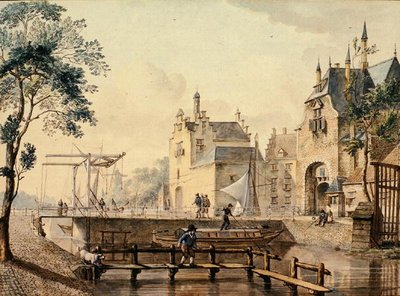 Rotterdamsche and Ketel Poort, Delft by Johannes Huibert Prins