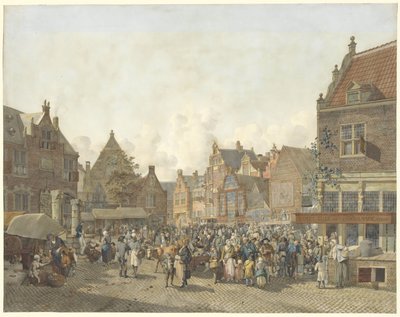Town Square with Fair by Johannes Huibert Prins