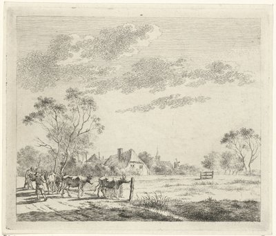 Landscape with Farmhouse and Cows by Johannes Janson