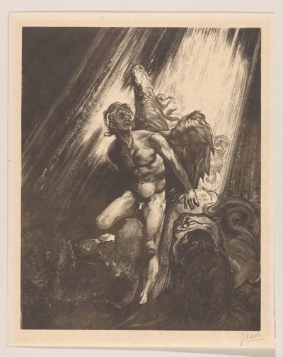 Fallen Angel Leaning Against a Rock by Johannes Josephus Aarts (signed by artist)