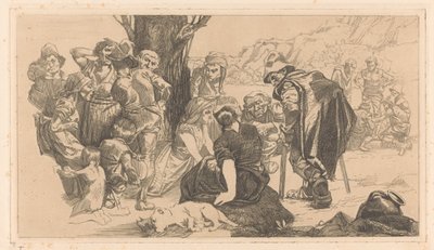 Men, Women, and Children by a Tree by Johannes Josephus Aarts
