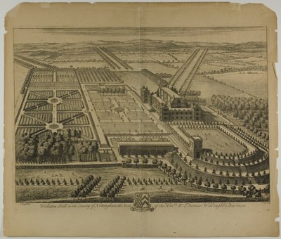 Wollaton Hall in the County of Nottingham, plate 68 from Britannia Illustrata by Johannes Kip