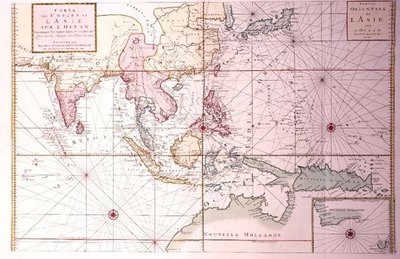 Coastal chart extending from northwestern India to northern Australia by way of Japan and the Philippines by Johannes and Mortier Cornelis Covens