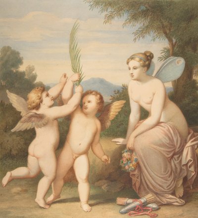 Eros and Anteros with Psyche Looking at Them by Johannes Riepenhausen