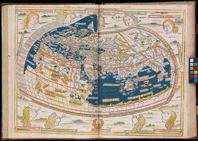 The First Edition of Ptolemy Printed in Germany, and the First with Woodcut Maps. Original Binding. by Johannes Schnitzer