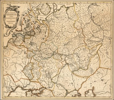 1760 Map of Russia by Johannes Treskot