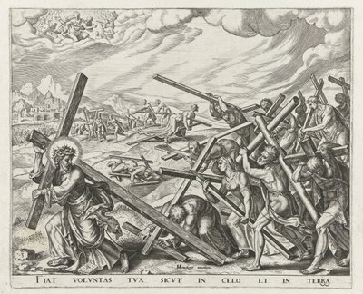 Let Your Will Be Done on Earth as It Is in Heaven / Give Us Today Our Daily Bread / Forgive Us Our Debts, as We Also Have Forgiven Our Debtors / Lead Us Not into Temptation (Our Father series) by Johannes Wierix