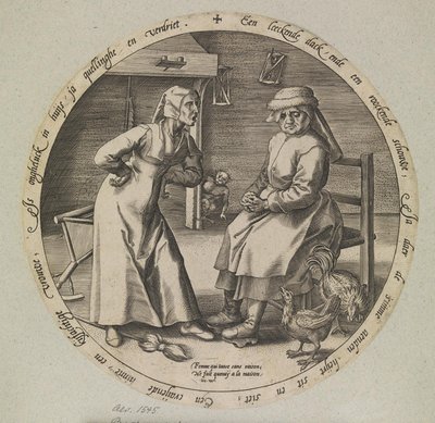 The Scolding Woman and the Cackling Hen by Johannes Wierix