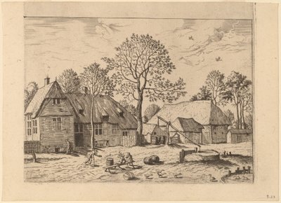 Farms with Draw Well by Johannes and Lucas van Doetechum after Master of the Small Landscapes