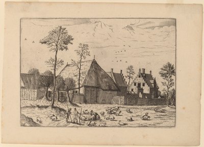 Shed with Cottage by Johannes and Lucas van Doetechum after Master of the Small Landscapes