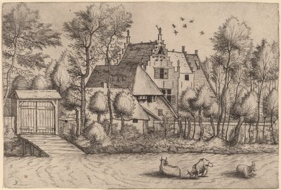 Country House with a Ditch by Johannes van Doetechum, the Elder and Lucas