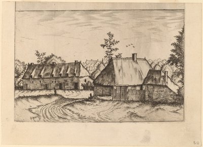 Farm and Row of Houses by Johannes van Doetechum, the Elder and Lucas