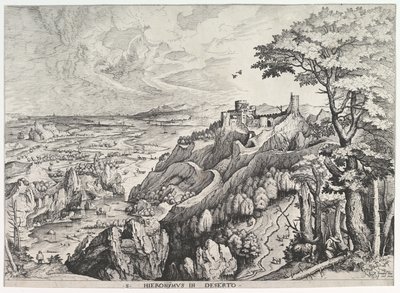 St. Jerome in the Wilderness from The Large Landscapes, ca. 1555-56 by Johannes van Doetecum I