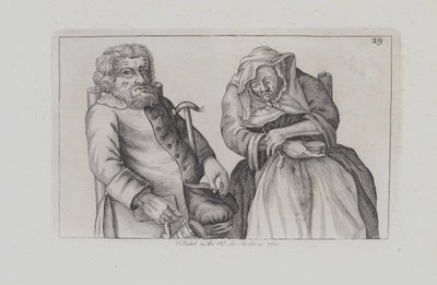 A Seated Old Couple, He Drinks, She Smokes by John  Collier
