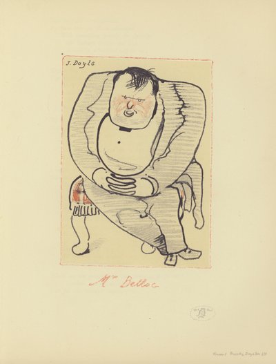 Caricature of Hilaire Belloc, Anglo-French Writer and Historian by John  Doyle