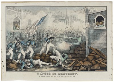 Battle of Monterey on 7 July 1846, Litho by Nathaniel Currier by John (after) Cameron