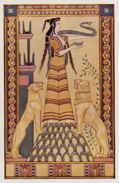 The Snake Goddess of Crete by John (after) Duncan
