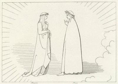 Beatrice and Dante, Paradise, Canto 7 by John (after) Flaxman