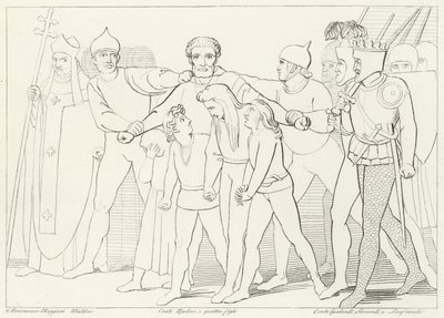 Count Ugolino Seized, Inferno, Canto 33 by John (after) Flaxman