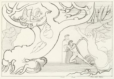 Forest of Harpies, Inferno, Canto 13 by John (after) Flaxman