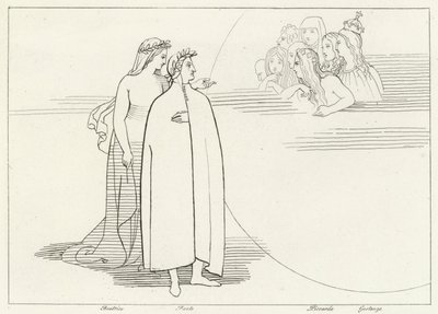 Inhabitants of the Moon, Paradise, Canto 3 by John (after) Flaxman