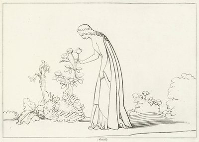 Matilda, Purgatory, Canto 28 by John (after) Flaxman
