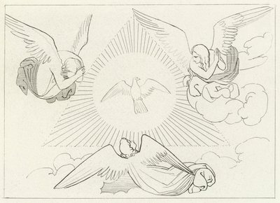 The Adoration of the Trinity, Paradise, Canto 13 by John (after) Flaxman