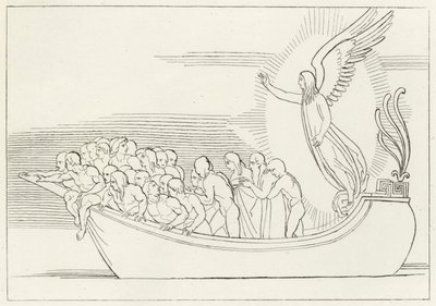 The Benediction, Purgatory, Canto 2 by John (after) Flaxman