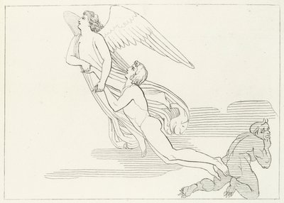 The Deliverance of Buonaconte, Purgatory, Canto 5 by John (after) Flaxman