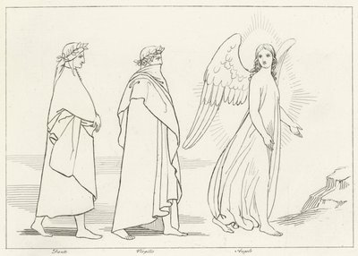 The Guiding Angel, Purgatory, Canto 15 by John (after) Flaxman