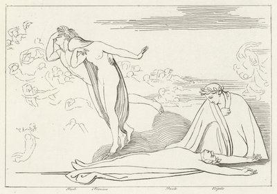 The Lovers Punished, Inferno, Canto 5 by John (after) Flaxman