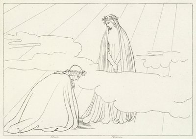 The Lunar Sphere, Paradise, Canto 2 by John (after) Flaxman