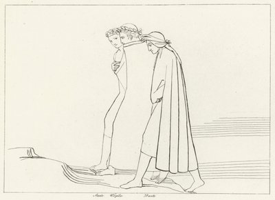 The Meeting with Statius, Purgatory, Canto 21 by John (after) Flaxman