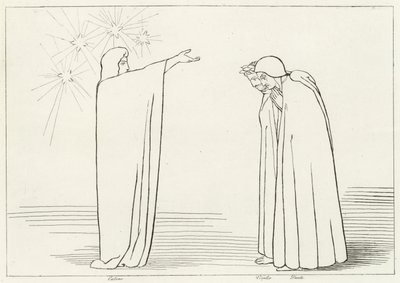 The Mountain of Probation, Purgatory, Canto 1 by John (after) Flaxman