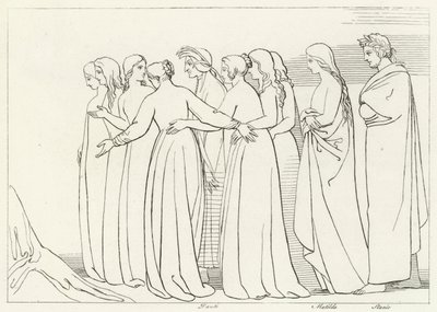 The River Eunoe, Purgatory, Canto 33 by John (after) Flaxman