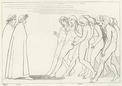 The Vestibule of Purgatory, Purgatory, Canto 3 by John (after) Flaxman