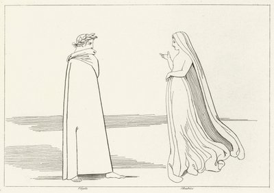 Virgil and Beatrice Meeting, Inferno, Canto 2 by John (after) Flaxman