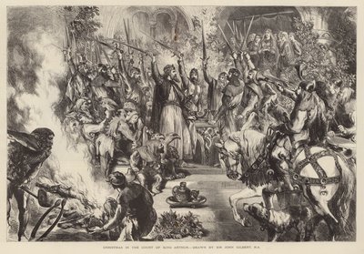 Christmas in the court of King Arthur by John (after) Gilbert