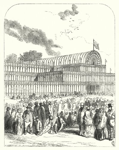The Crystal Palace in Hyde Park, London, venue for the Great Exhibition of 1851 by John (after) Gilbert