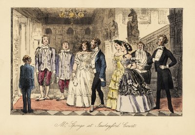 English Gentleman and Ladies Announced Before Dinner in a Grand House by John (after) Leech