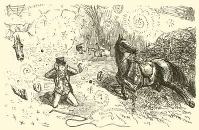 Fall While Hunting by John (after) Leech