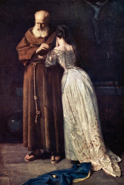 Friar Lawrence and Juliet by John (after) Pettie