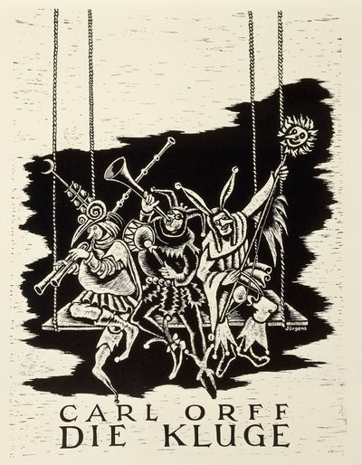 Playbill for premiere of The Wise Woman by Carl Orff at Frankfurt by Walter Charles Mills