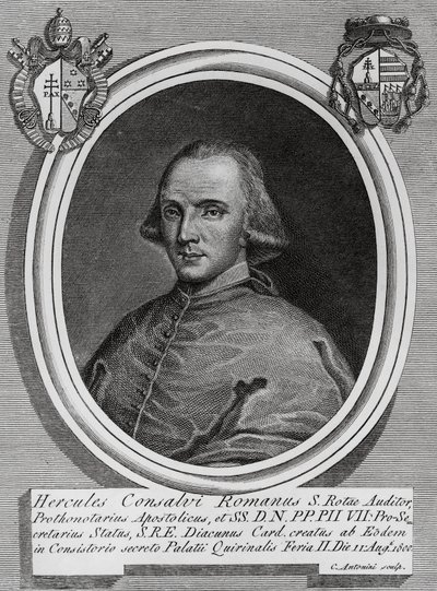 Portrait of Ercole Consalvi, Italian cardinal and politician by Walter Charles Mills