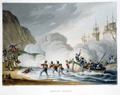 Landing Troops, engraved by Matthew Dubourg (fl.1813-20) from 