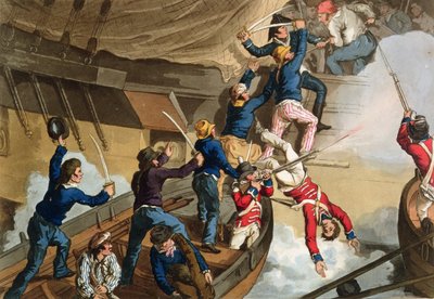 British Sailors Boarding a Man of War by John Augustus Atkinson