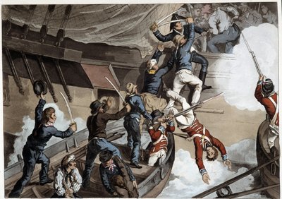Collision, early 19th century in Historical, Military and Naval Anecdotes by Edward Orne by John Augustus Atkinson