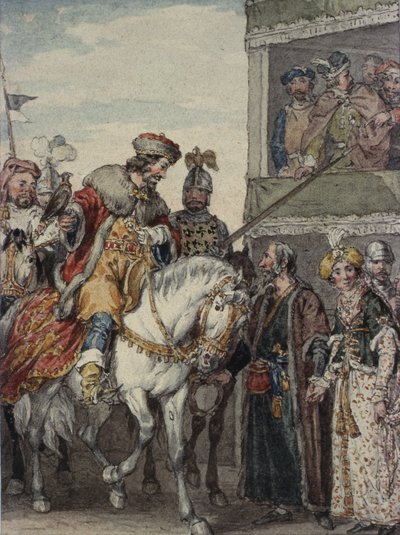 Prince John and Isaac the Jew at the Passage-of-Arms at Ashby by John Augustus Atkinson
