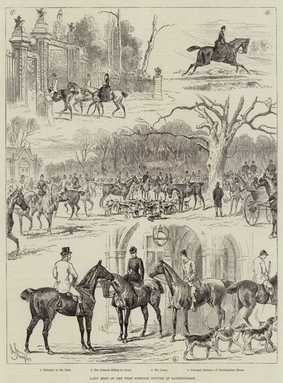Lawn Meet of the West Norfolk Hounds at Sandringham by John Bagnold Burgess