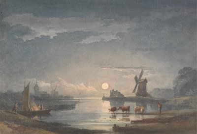 Moonlight on the River near Bruges by John Berney Crome